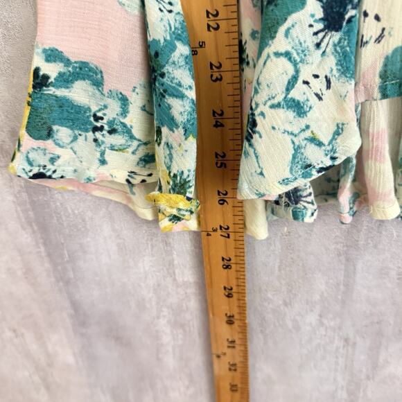 O’Neill Printed Top Womens Medium Spaghetti Straps T Back Flowy Ruffles Floral - Picture 11 of 13